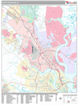 North Charleston Wall Map Premium Style